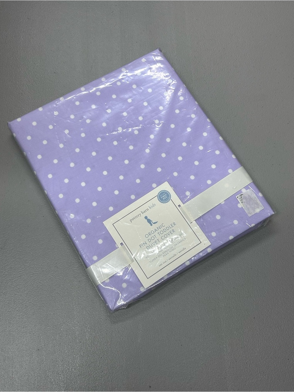 Pottery Barn Duvet Cover Lavender Purple White Pin Polka Dot Toddler Bedding NWT